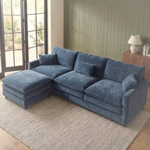 274 cm U-Shaped Modular Sectional Sofa 5 Seater Chenille with Ottoman
