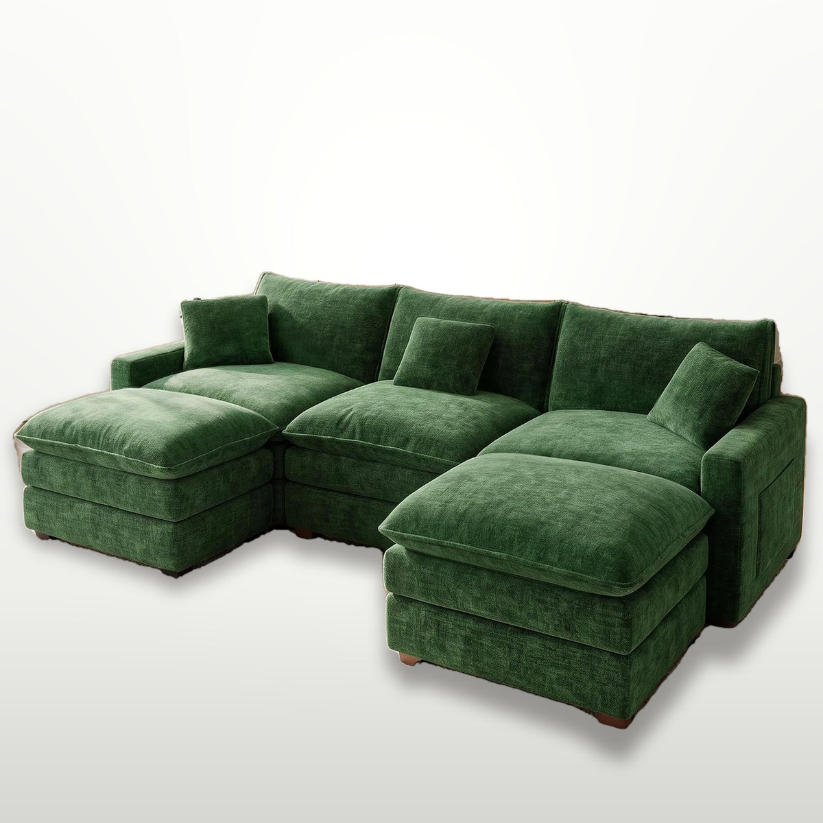 274 cm U-Shaped Modular Sectional Sofa 5 Seater Chenille with Ottoman