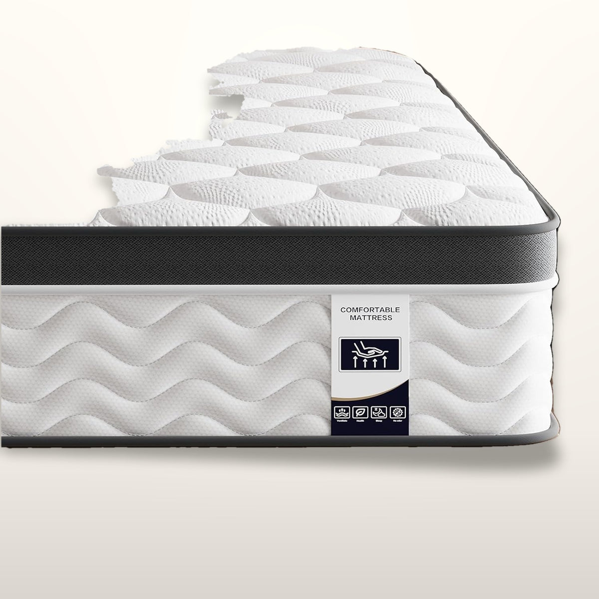 12 Inch Full Hybrid Mattress Pocket Coil Memory Foam Medium Firm