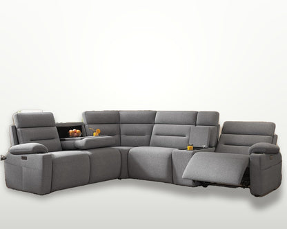 L-Shaped Power Reclining Sectional Sofa with Dual Consoles