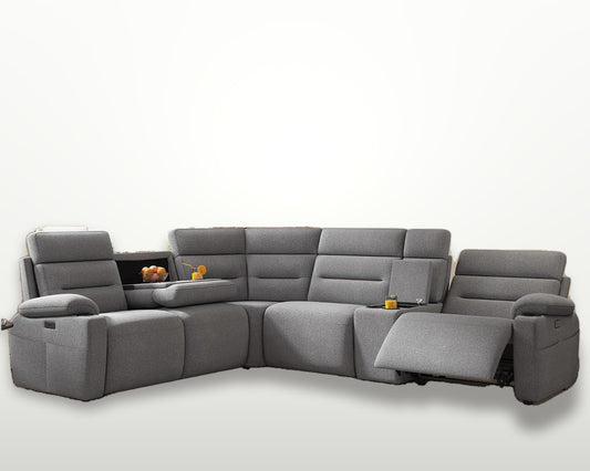 L-Shaped Power Reclining Sectional Sofa with Dual Consoles