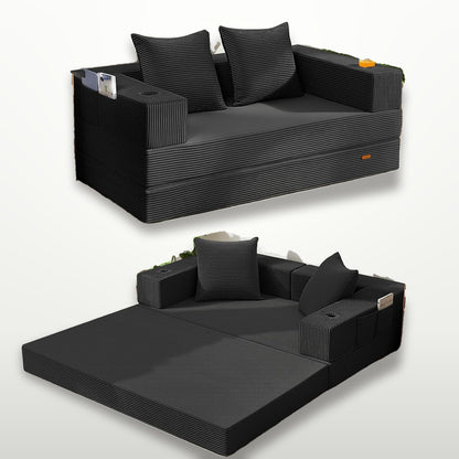 Convertible Futon Sofa Bed 150 cm Low-Profile Floor Couch