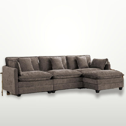 111 in L-Shaped Modular Sectional Cloud Sofa 3 Seater Chenille