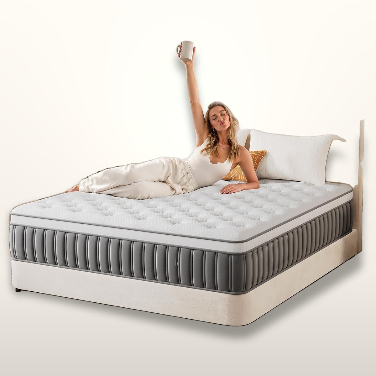 30 cm Full Hybrid Mattress Pocket Coil Memory Foam Medium Firm