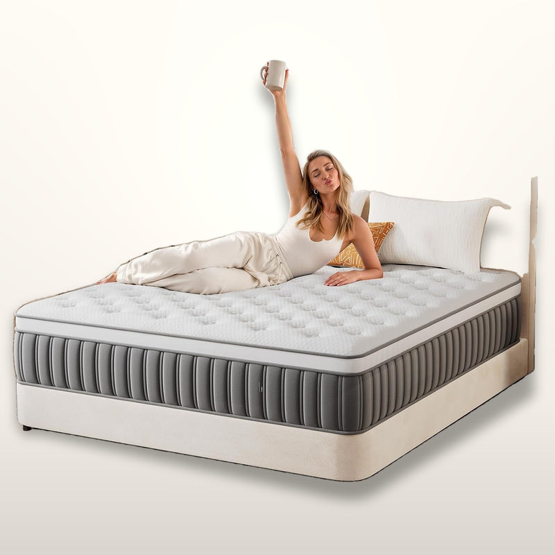 30 cm Full Hybrid Mattress Pocket Coil Memory Foam Medium Firm