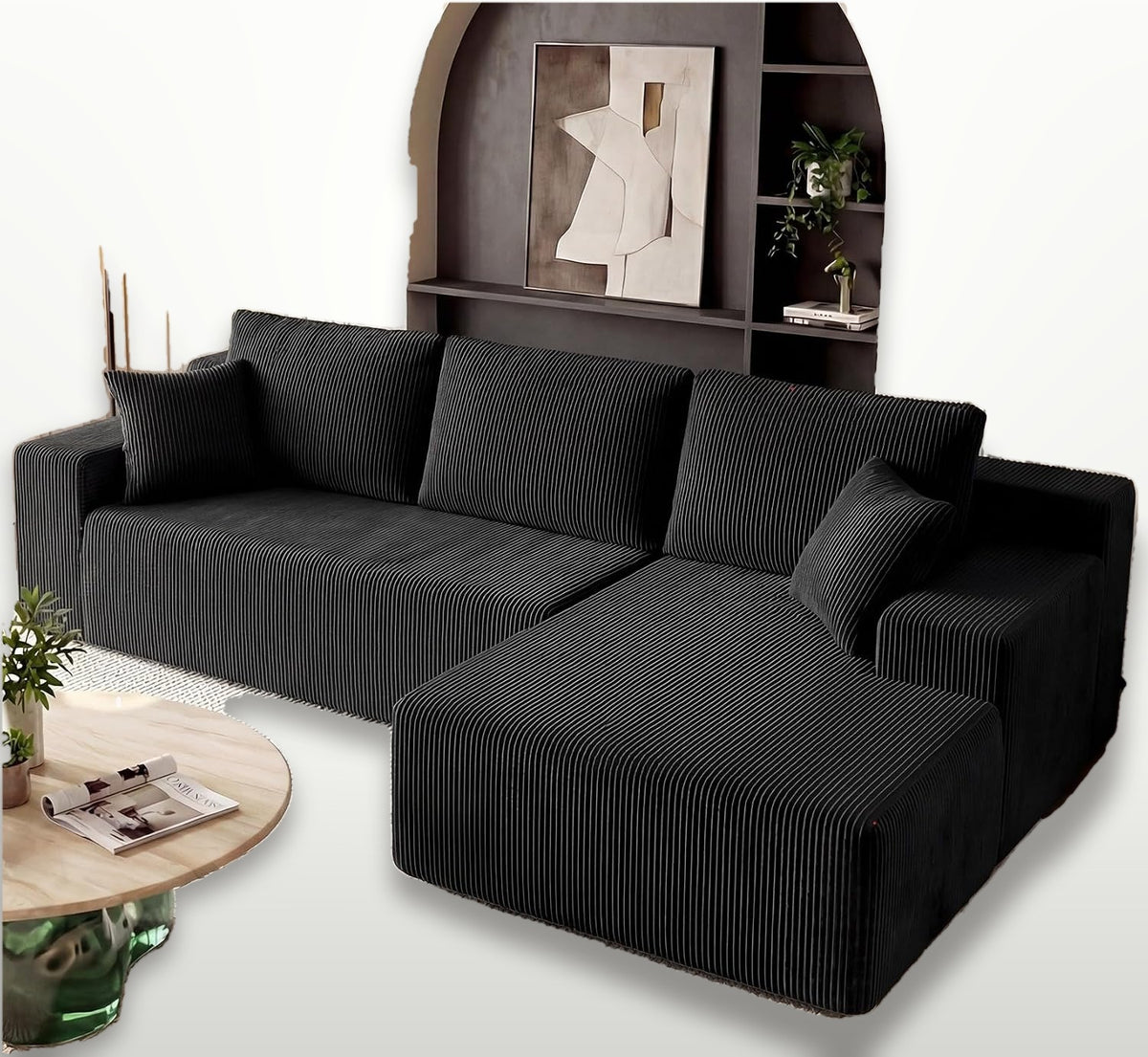 244 cm Modular L-Shaped Cloud Sectional Sofa with Right Facing Chaise