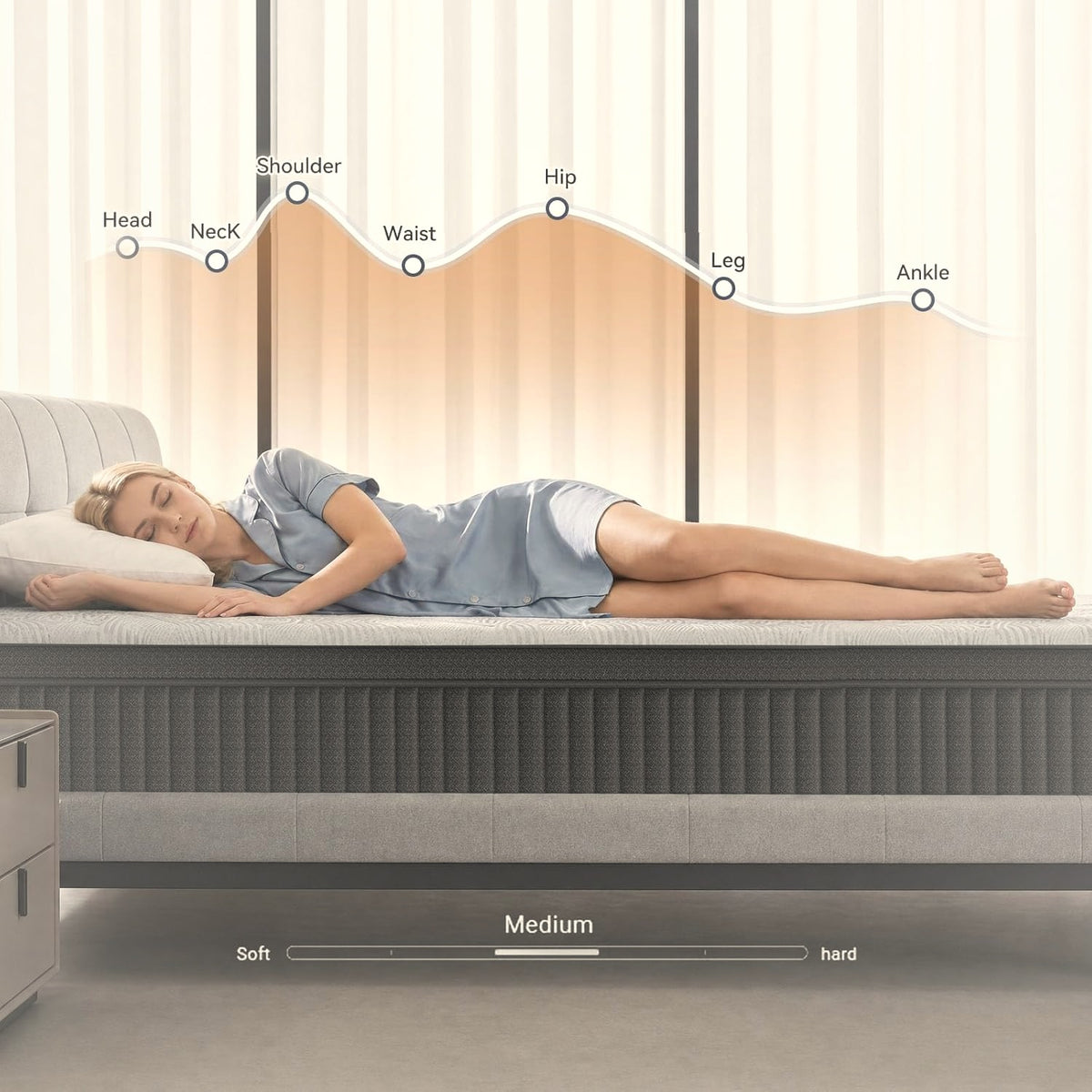 30 cm Full Hybrid Mattress Pocket Coil Memory Foam Medium Firm