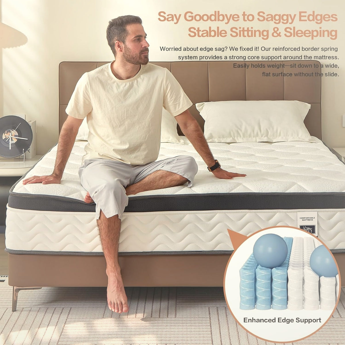 12 Inch Full Hybrid Mattress Pocket Coil Memory Foam Medium Firm