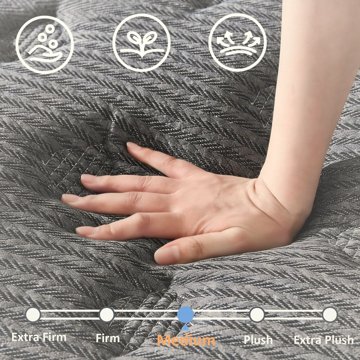 12 Inch Full Hybrid Mattress Pocket Springs Memory Foam Medium Firm