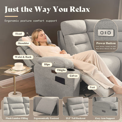 L-Shaped Power Reclining Sectional Sofa with Dual Consoles