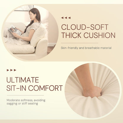 110 cm L-Shape Modular Sectional Sofa with Ottoman
