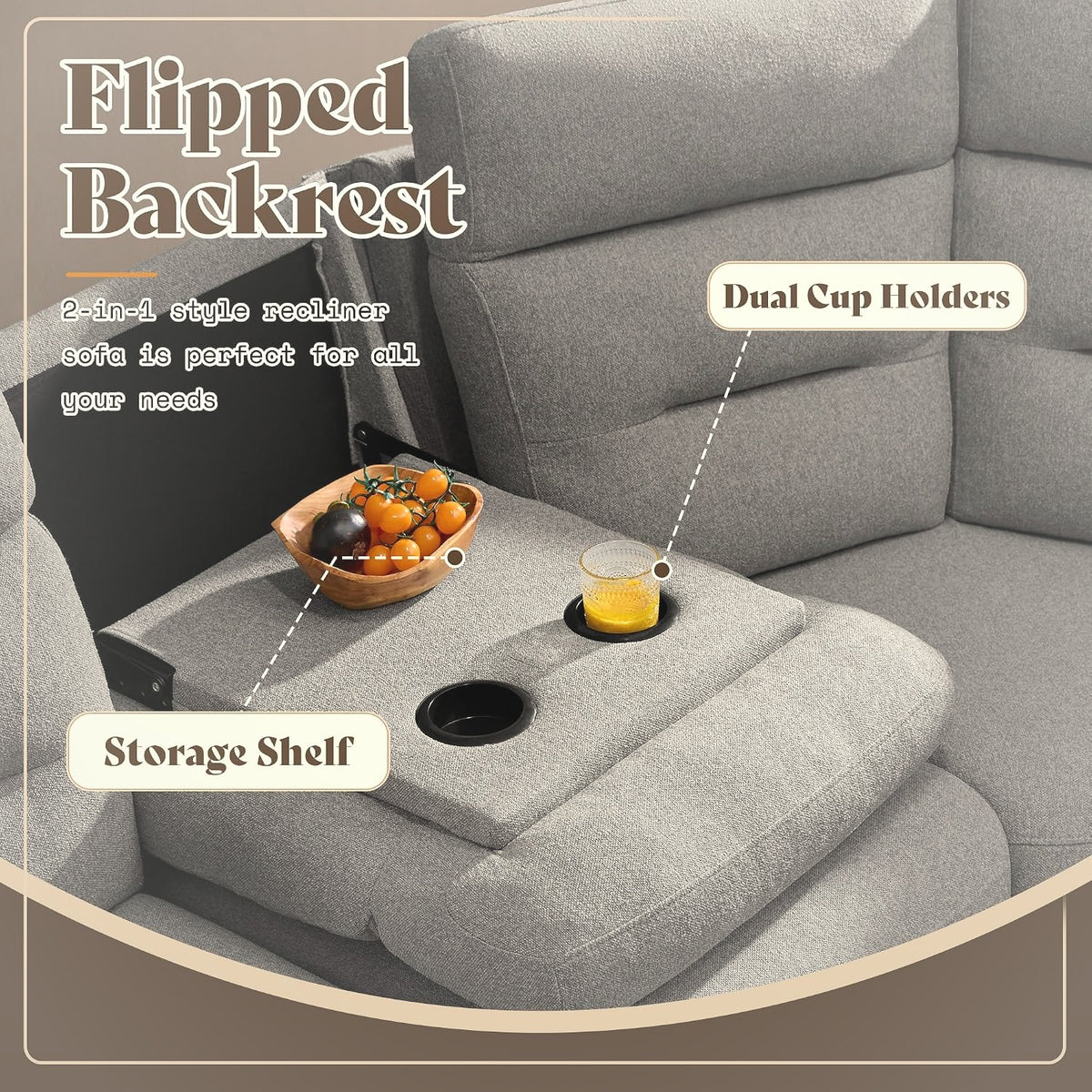 L-Shaped Power Reclining Sectional Sofa with Dual Consoles