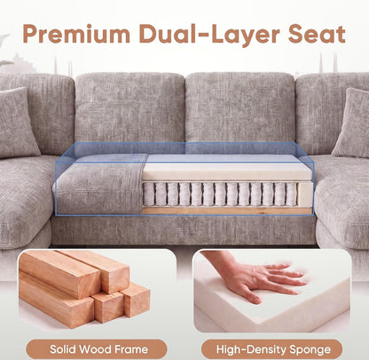 U-Shaped Sectional Sofa with Double Chaise