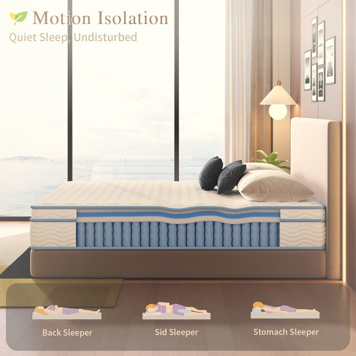 12 Inch Full Hybrid Mattress Pocket Springs Memory Foam Medium Firm