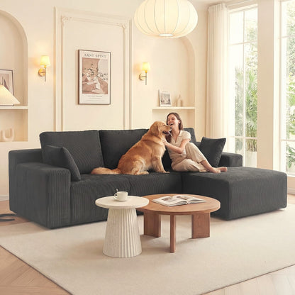 244 cm Modular L-Shaped Cloud Sectional Sofa with Right Facing Chaise