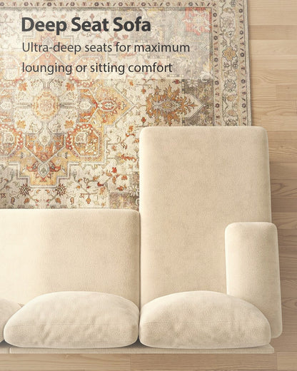 284 cm U-Shaped Sectional Sofa 4 Seater Chenille with Double Chaise
