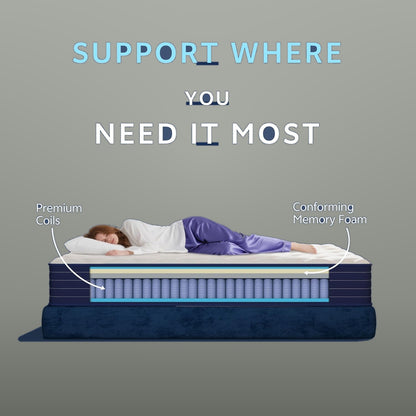 12 Inch Full Hybrid Mattress Pocket Spring Memory Foam Medium