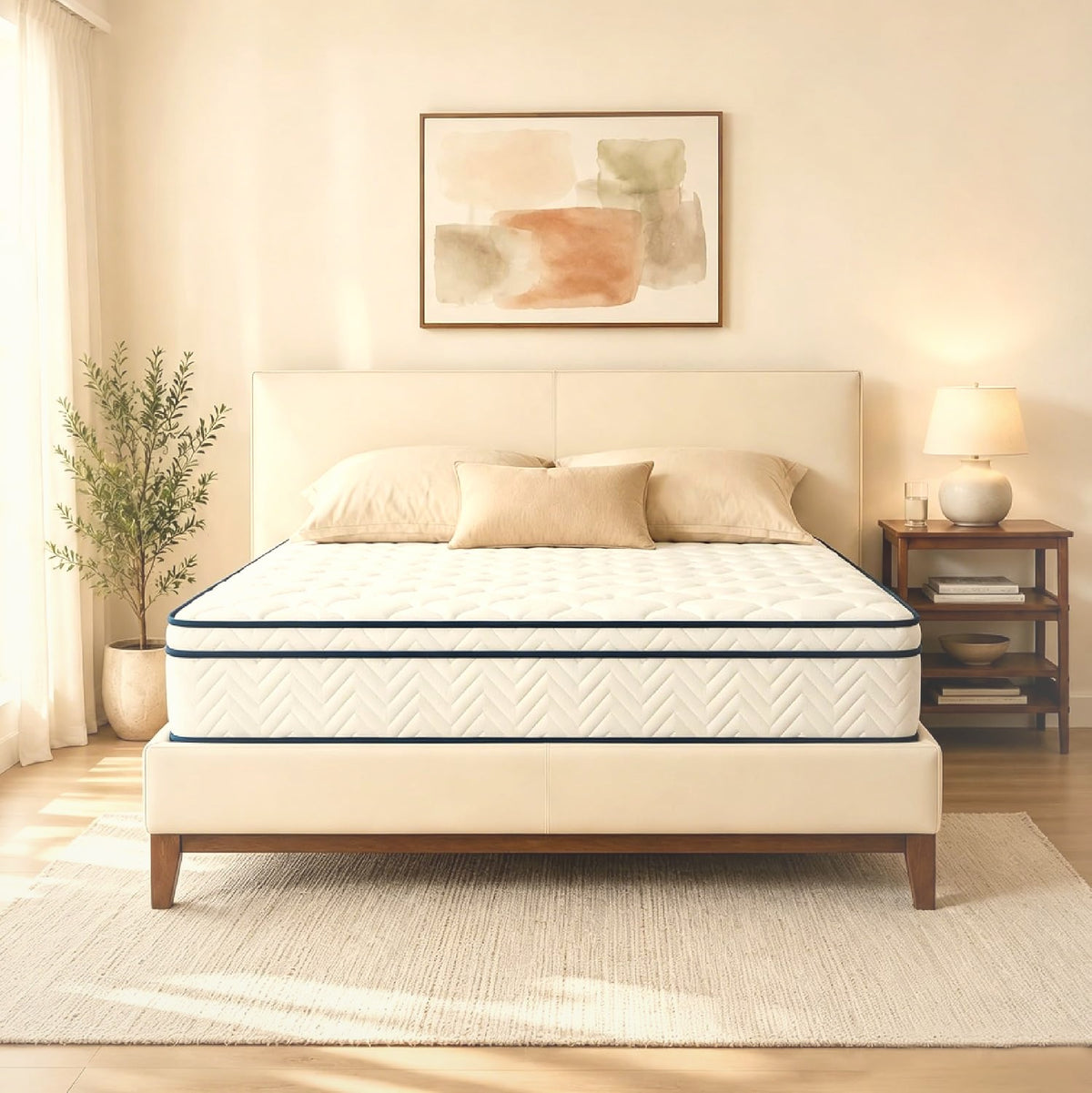 12 Inch Twin Hybrid Mattress Pocket Springs Memory Foam Medium Plush