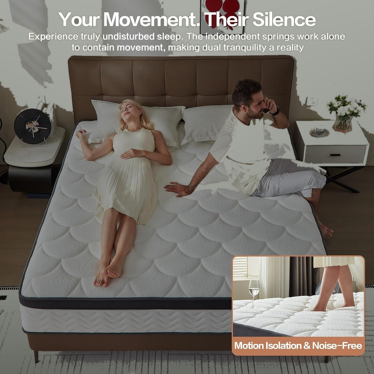 12 Inch Full Hybrid Mattress Pocket Coil Memory Foam Medium Firm