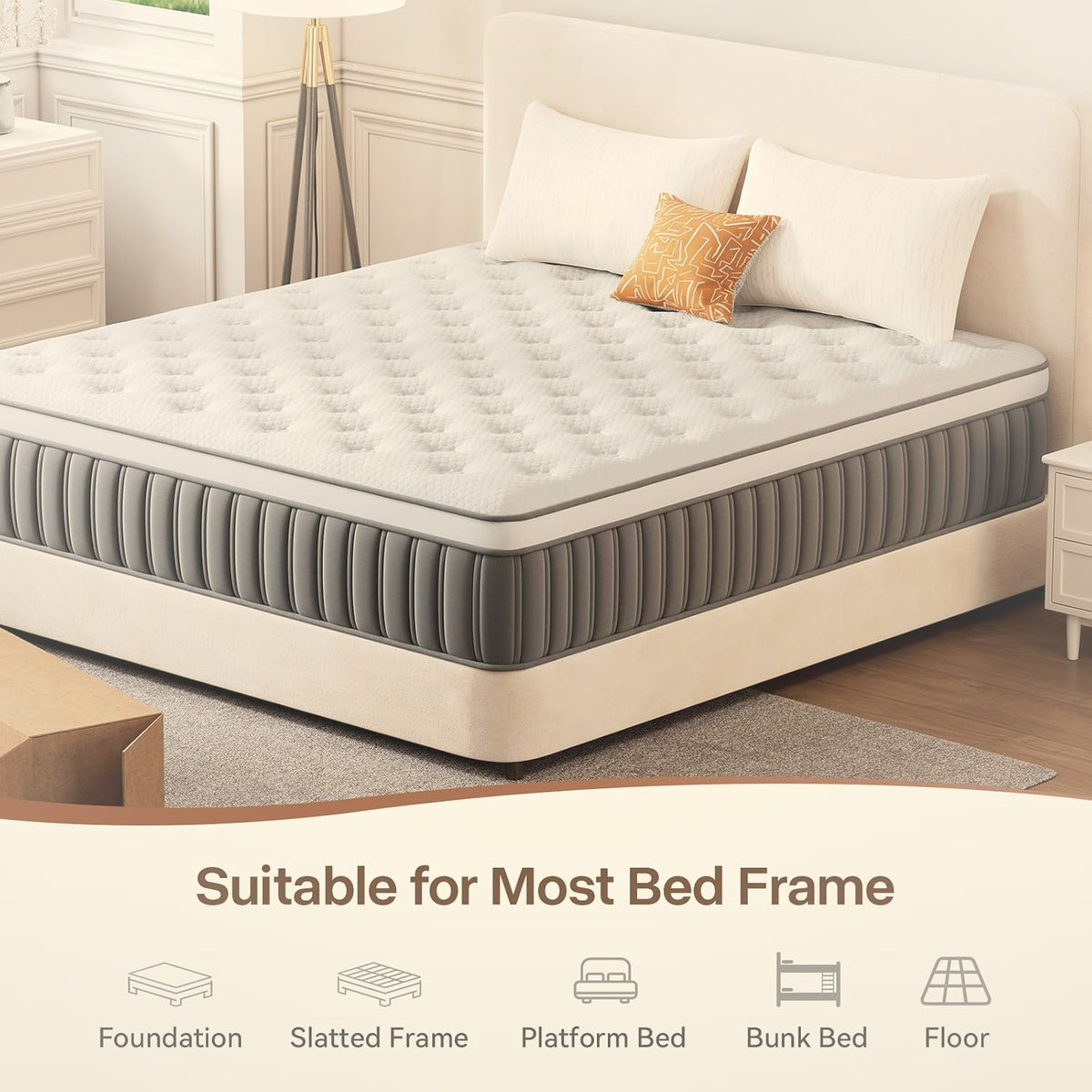 30 cm Full Hybrid Mattress Pocket Coil Memory Foam Medium Firm