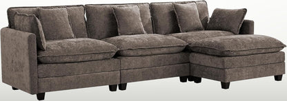 111 in L-Shaped Modular Sectional Cloud Sofa 3 Seater Chenille