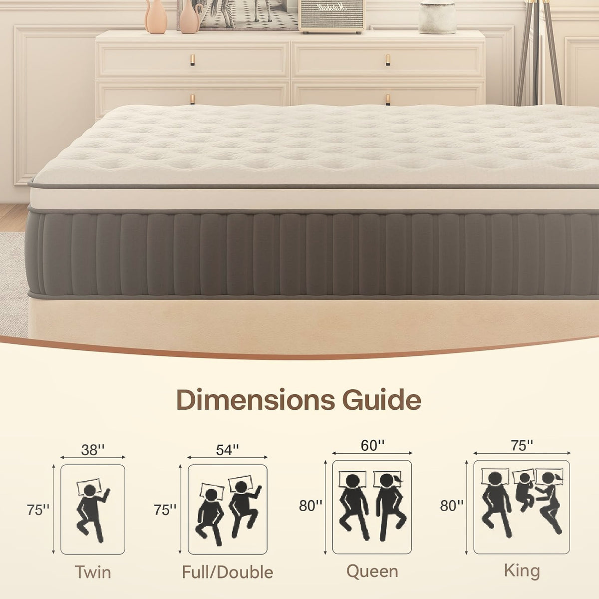 30 cm Full Hybrid Mattress Pocket Coil Memory Foam Medium Firm
