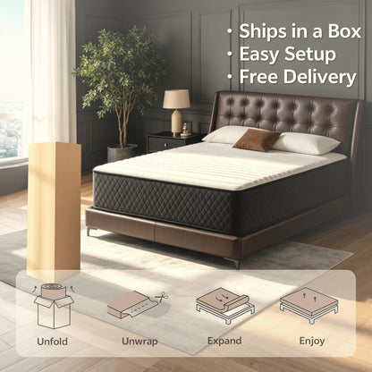 30 cm Full Hybrid Mattress Pocket Coil Gel Memory Foam Medium Firm