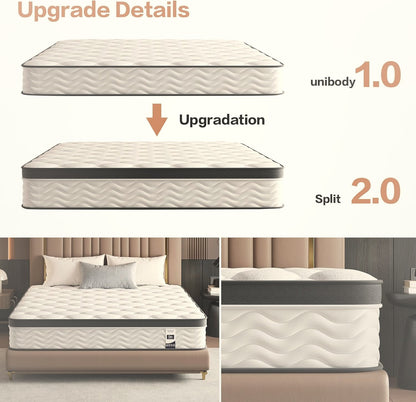 12 Inch Full Hybrid Mattress Pocket Coil Memory Foam Medium Firm