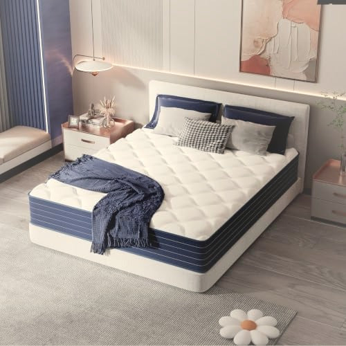 12 Inch Full Hybrid Mattress Pocket Coil Memory Foam Medium Firm