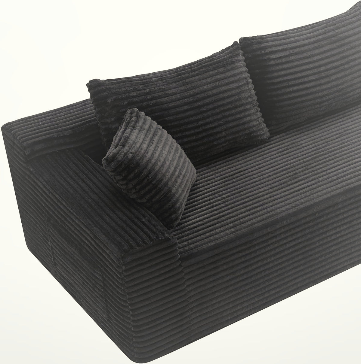 241 cm L-Shaped Cloud Sectional Sofa 3 Seater Corduroy with Chaise