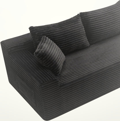 241 cm L-Shaped Cloud Sectional Sofa 3 Seater Corduroy with Chaise