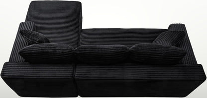 241 cm L-Shaped Cloud Sectional Sofa 3 Seater Corduroy with Chaise